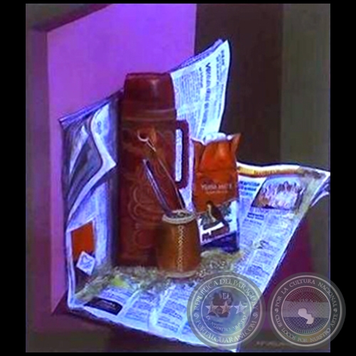 Equipo de mate - Pintura a la témpera - Obra de Vicente González Delgado